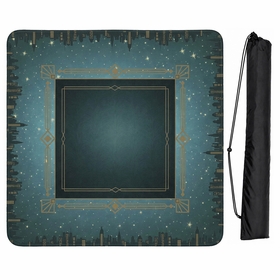 Blue Art Deco Collection Mahjong Mat for Table - Shipped Rolled