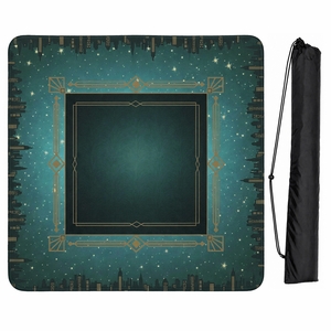Blue Art Deco Collection Mahjong Mat for Table - Shipped Rolled