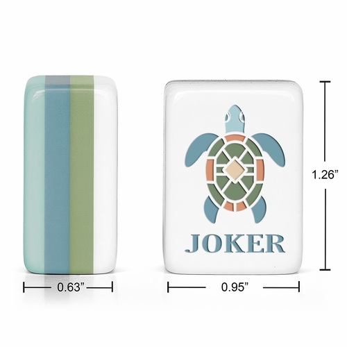 Blue Coastal Paradise Collection American Mahjong Tile Set (160pc) 1.26in. Layered Acrylic with White Faux Leather Travel Bag - alt image 1