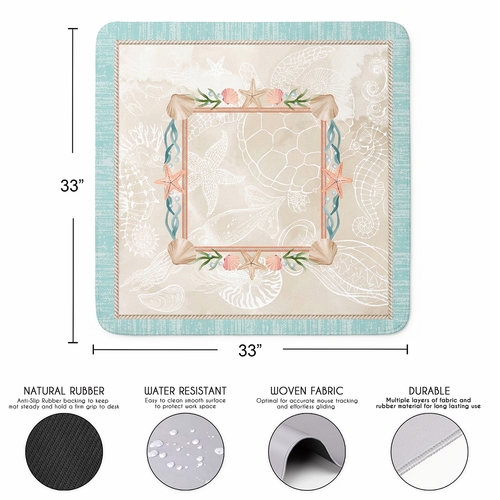 Blue Coastal Paradise Collection Mahjong Mat for Table - Shipped Rolled - alt image 2