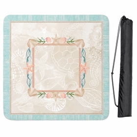 Blue Coastal Paradise Collection Mahjong Mat for Table - Shipped Rolled