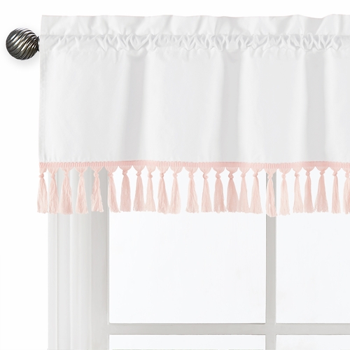 Blush Pink and White Floral Bird Blossom Collection Window Valance - alt image 3