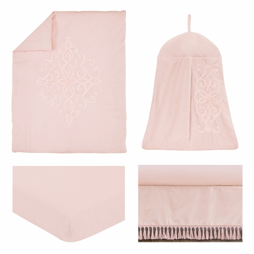 Bohemian Pink Collection 4 Piece Crib Bedding - alt image 2
