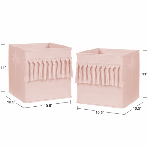 Bohemian Pink Collection Foldable Fabric Storage Bins - alt image 2