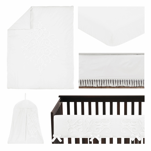 Bohemian White Collection 5 Piece Crib Bedding - alt image 2