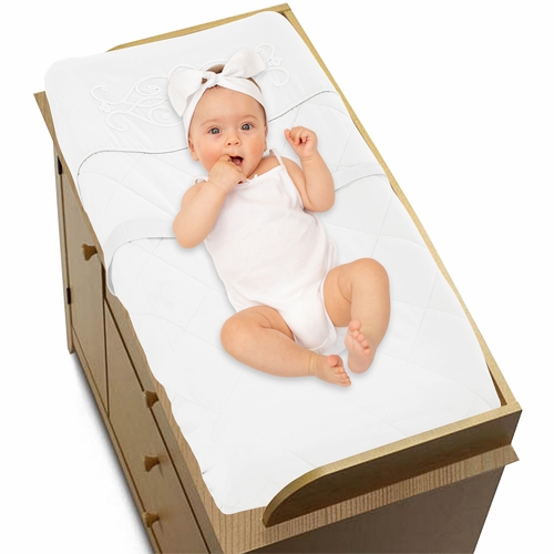 Bohemian White Collection Changing Pad Cover - alt image 3