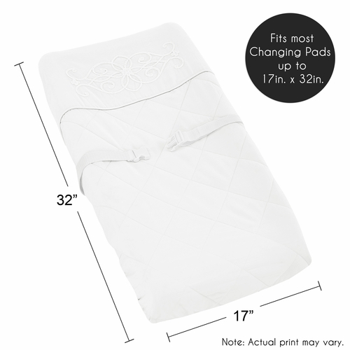 Bohemian White Collection Changing Pad Cover - alt image 5