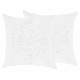 Bohemian White Collection Decorative Accent Throw Pillows - Set of 2