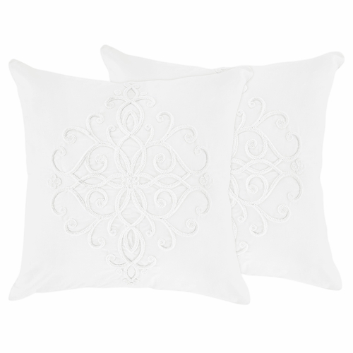 Bohemian White Collection Decorative Accent Throw Pillows - Set of 2