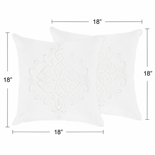 Bohemian White Collection Decorative Accent Throw Pillows - Set of 2 - alt image 3