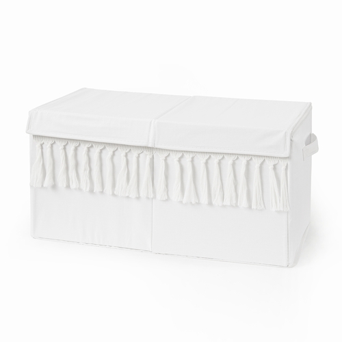 Bohemian White Collection Fabric Toy Bin Storage
