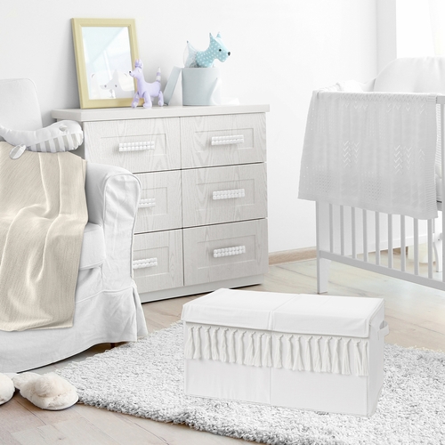 Bohemian White Collection Fabric Toy Bin Storage - alt image 1