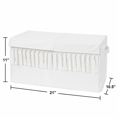 Bohemian White Collection Fabric Toy Bin Storage - alt image 2