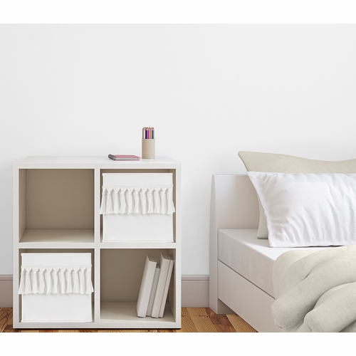 Bohemian White Collection Foldable Fabric Storage Bins - alt image 1