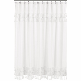 Bohemian White Collection Shower Curtain