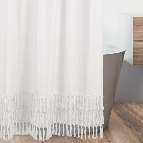 Bohemian White Collection Shower Curtain - alt image 2