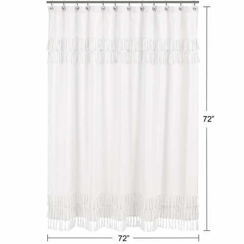Bohemian White Collection Shower Curtain - alt image 4
