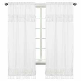 Bohemian White Collection Window Panels - Set of 2