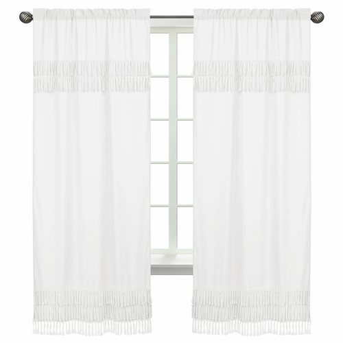 Bohemian White Collection Window Panels - Set of 2