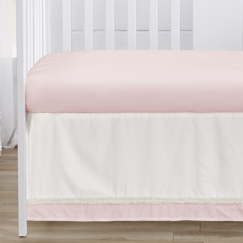 Boho Color Block Pink and Off White Collection 4 Piece Crib Bedding - alt image 3