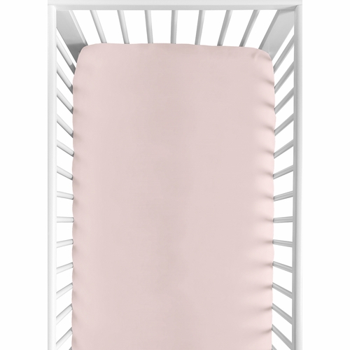 Boho Color Block Pink and Off White Collection Crib Sheet - Solid Blush