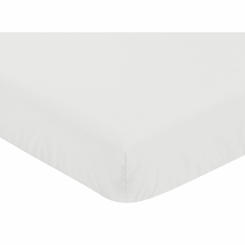 Boho Color Block Pink and Off White Collection Crib Sheet - Solid Off White - alt image 2