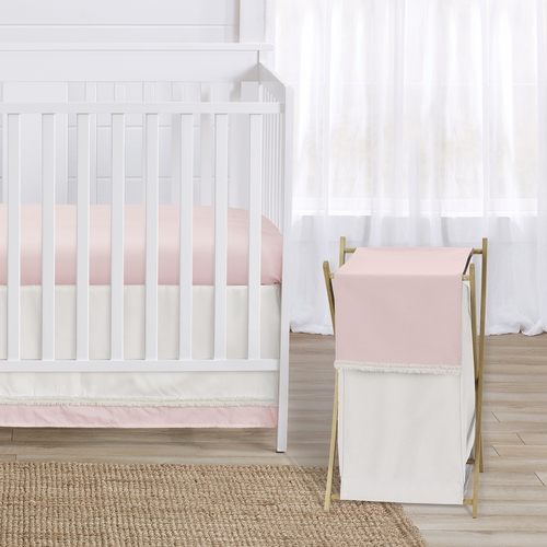 Boho Color Block Pink and Off White Collection Hamper - alt image 1