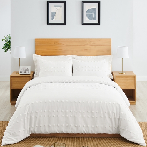 Boho Dot Ivory Collection Queen Duvet Cover Bedding Set - alt image 1