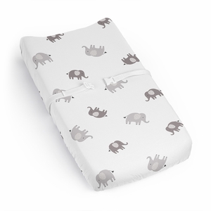 Boho Elephant Grey and White Collection Changing Pad Cover Sheet