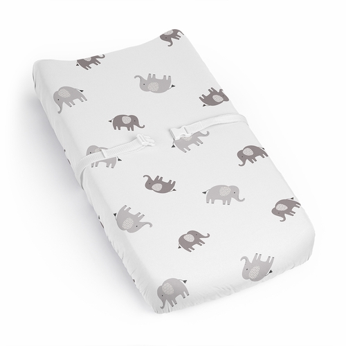 Boho Elephant Grey and White Collection Changing Pad Cover Sheet