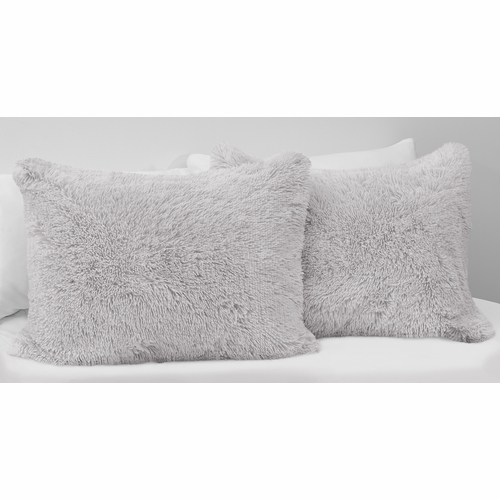 Boho Faux Fur Grey Collection Queen Duvet Cover Bedding Set - alt image 2