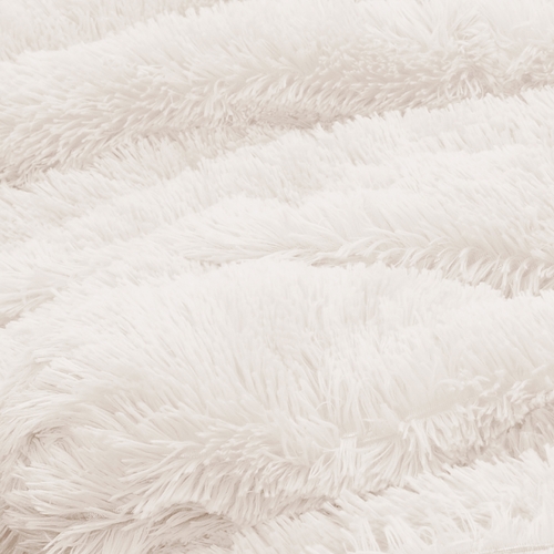 Boho Faux Fur Ivory Collection Pillow Sham Covers - 2 Pack Set - alt image 3