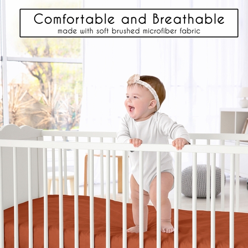 Boho Floral Wildflower Black and Orange Collection 3 Pack Crib Sheets - alt image 2