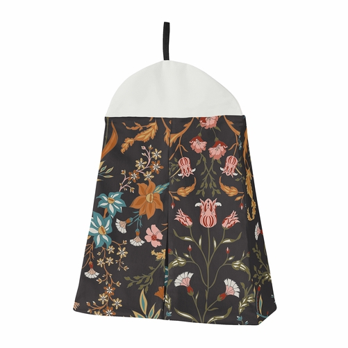 Boho Floral Wildflower Black and Orange Collection 4 Piece Crib Bedding - alt image 4