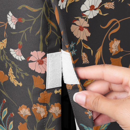 Boho Floral Wildflower Black and Orange Collection Dog Crate Kennel Cover 42in. - alt image 2