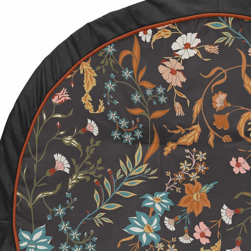 Boho Floral Wildflower Black and Orange Collection Playmat - alt image 2