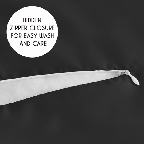 Boho Floral Wildflower Black and Orange Collection Satin Full Length Body Pillow Cover - alt image 5