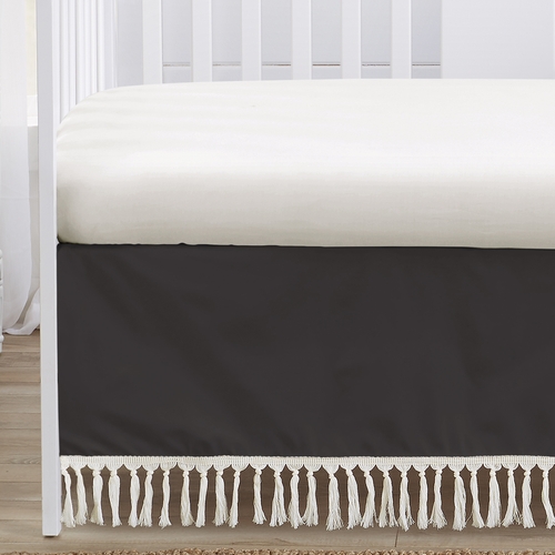 Boho Floral Wildflower Black and Orange Collection Sweet Jojo Designs 6 Piece Crib Bedding + BreathableBaby Breathable Mesh Liner Pad - alt image 4