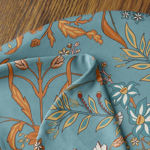 Boho Floral Wildflower Blue and Orange Collection Nursing Breastfeeding Pillow Cover - alt image 3