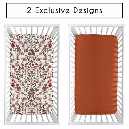 Boho Floral Wildflower Collection 2 Pack Crib Sheets - alt image 1