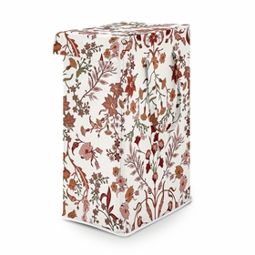 Boho Floral Wildflower Rust Orange and Ivory Collection Laundry Hamper with Handles
