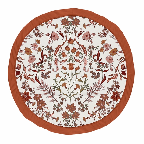 Boho Floral Wildflower Rust Orange and Ivory Collection Playmat