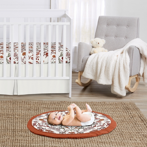 Boho Floral Wildflower Rust Orange and Ivory Collection Playmat - alt image 1