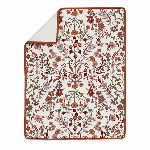 Boho Floral Wildflower Rust Orange and Ivory Collection Sweet Jojo Designs 6 Piece Crib Bedding + BreathableBaby Breathable Mesh Liner - alt image 3