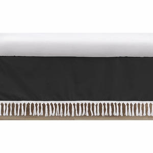 Boho Fringe Black and White Collection Crib Bed Skirt