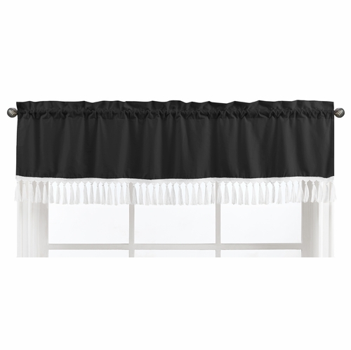 Boho Fringe Black and White Collection Window Valance