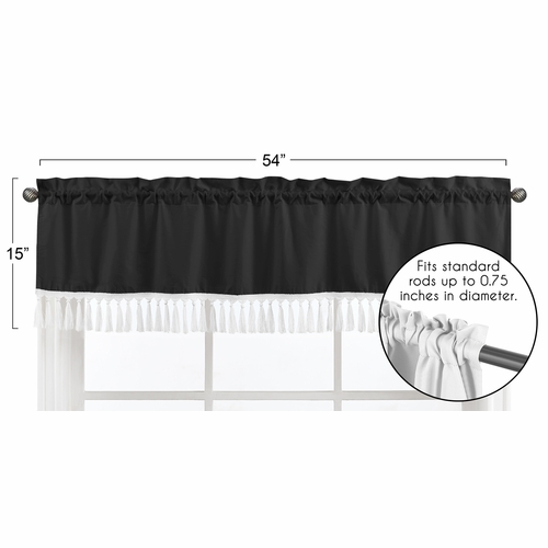 Boho Fringe Black and White Collection Window Valance - alt image 4