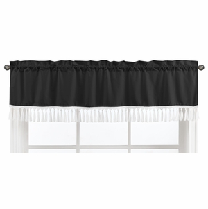 Boho Fringe Black and White Collection Window Valance