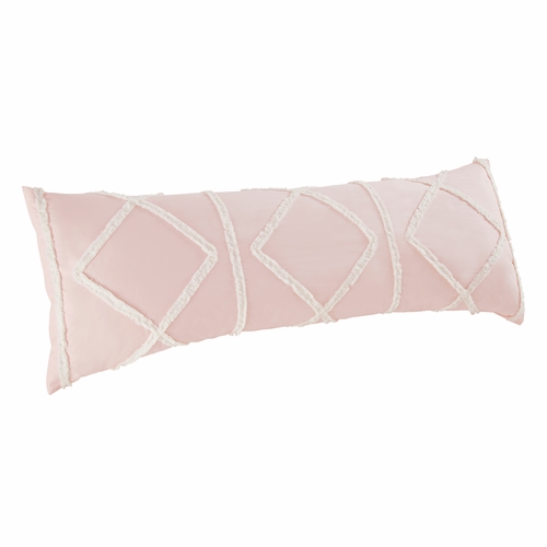 Boho Fringe Blush Pink and Ivory Collection Full Length Body Pillow Cover - alt image 1