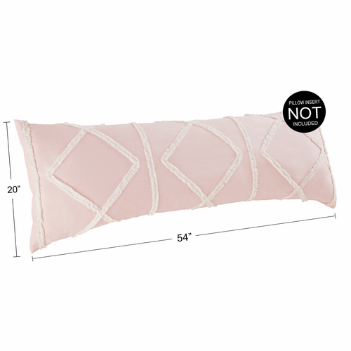 Boho Fringe Blush Pink and Ivory Collection Full Length Body Pillow Cover - alt image 2